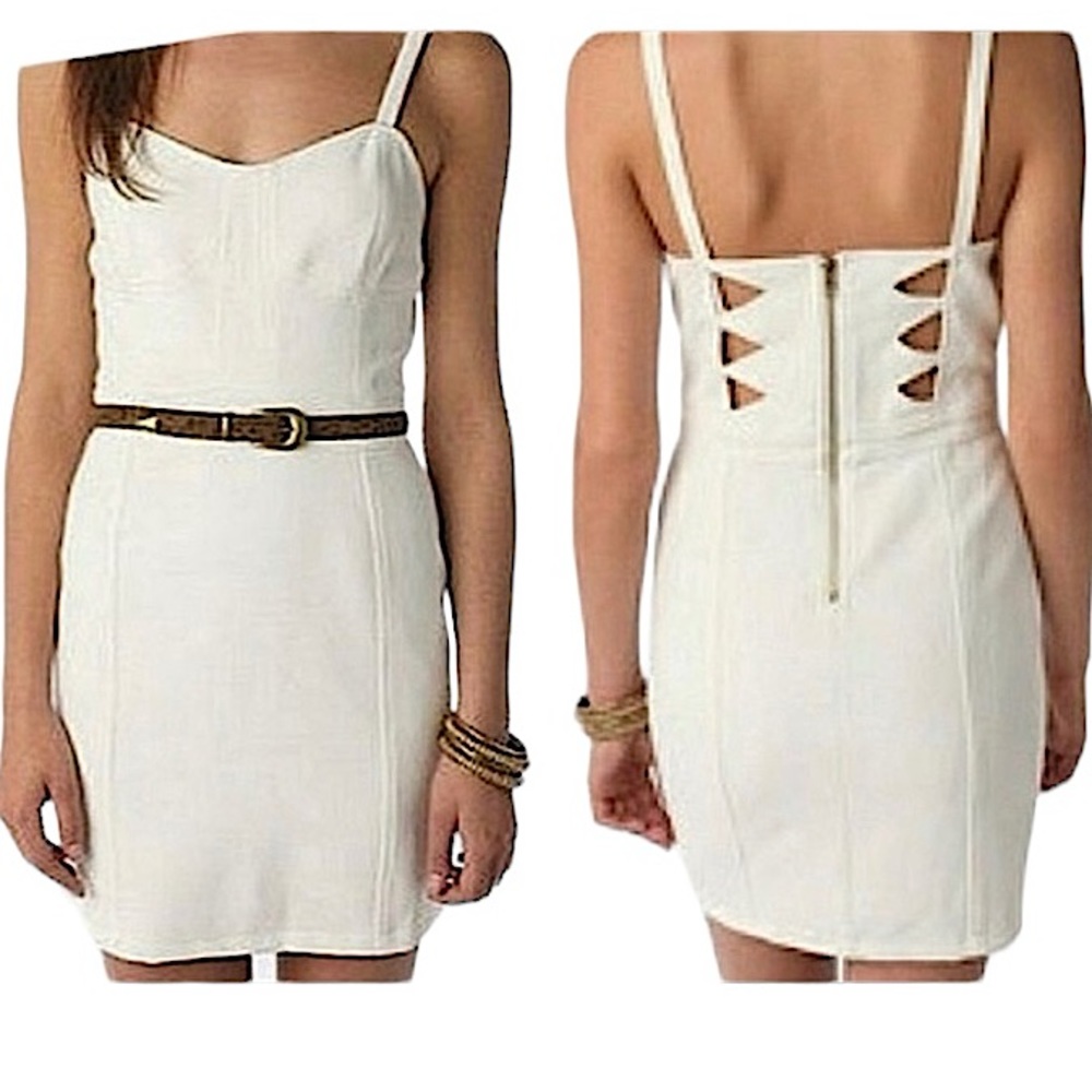 Sparkle and Fade White Bodycon Cutout Dress